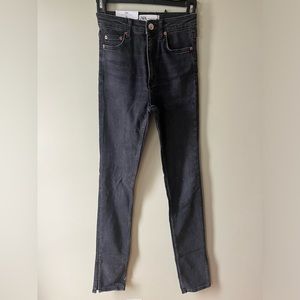 Zara Ash Black Skinny jeans with split hem